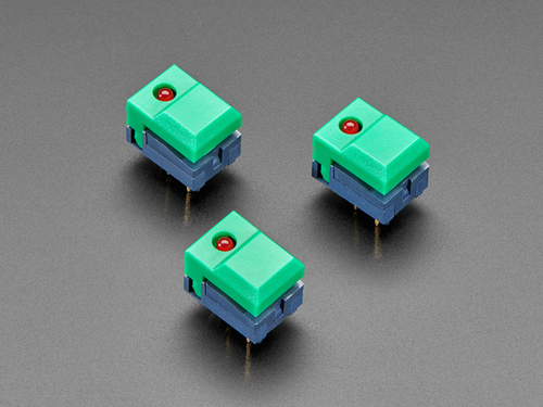 Step Switch with LED - Three Pack of Green with Red LED - PB86