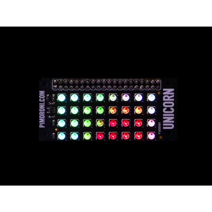 Pimoroni Unicorn pHAT - 4x8 RGB LED Shield for Raspberry Pi