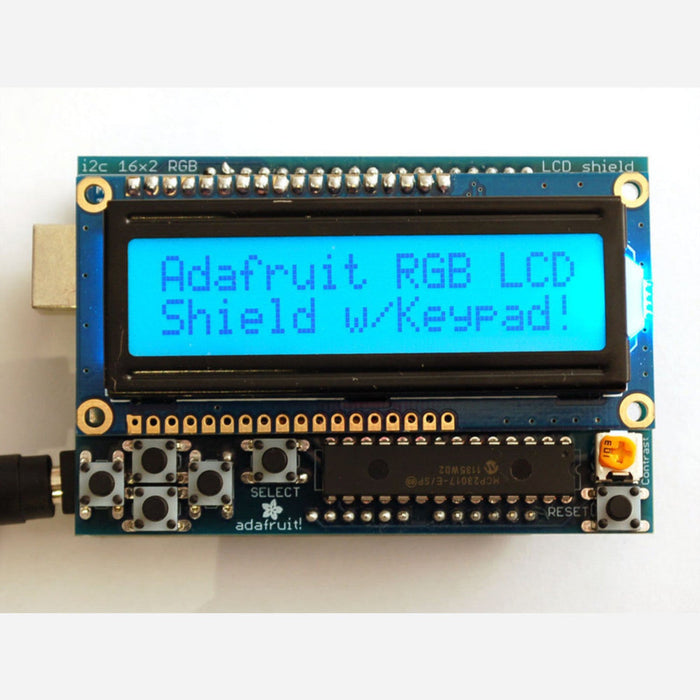 RGB LCD Shield Kit w/ 16x2 Character Display - Only 2 pins used! [POSITIVE DISPLAY]