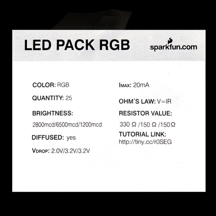 LED - RGB Diffused Common Cathode (25 pack)