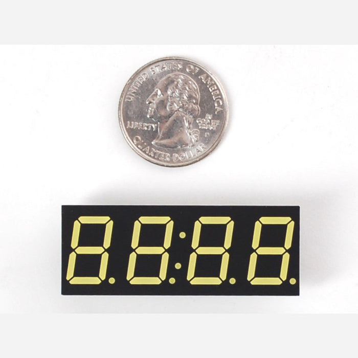 White 7-segment clock display - 0.56 digit height