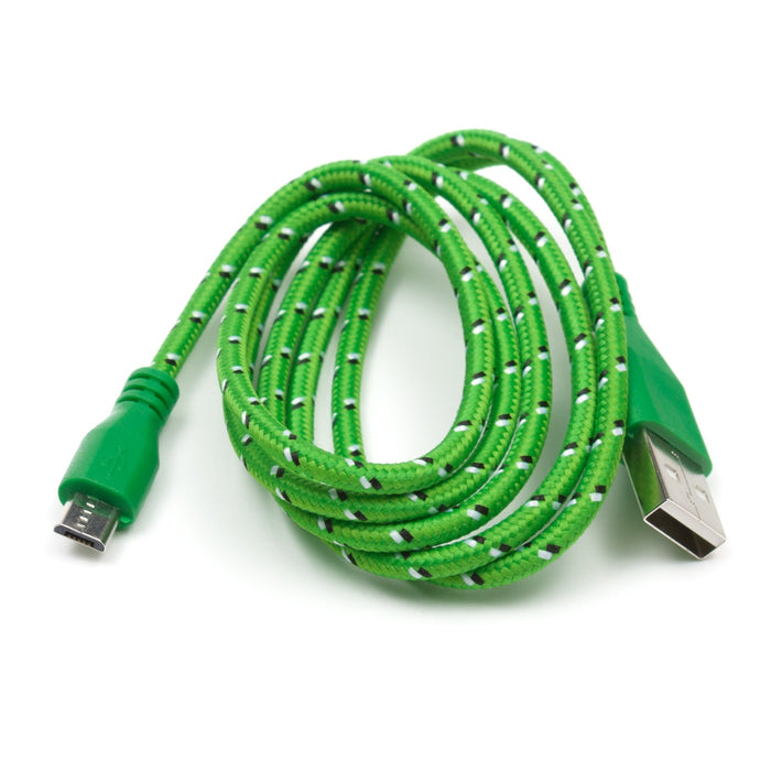 USB Patterned Fabric Cable - A/MicroB 1m