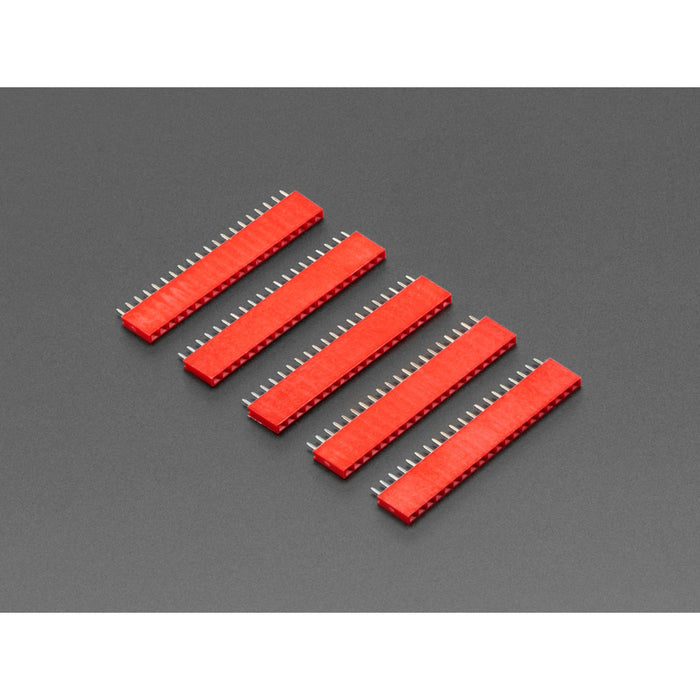 20-pin 0.1 Female Header - Red - 5 pack