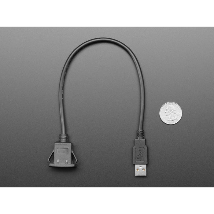 Snap-In Panel Mount Cable - USB A Extension Cable