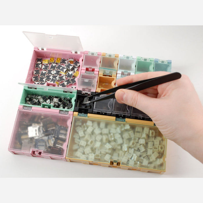 Medium Modular Snap Boxes - SMD component storage - 2 pack [Pink]