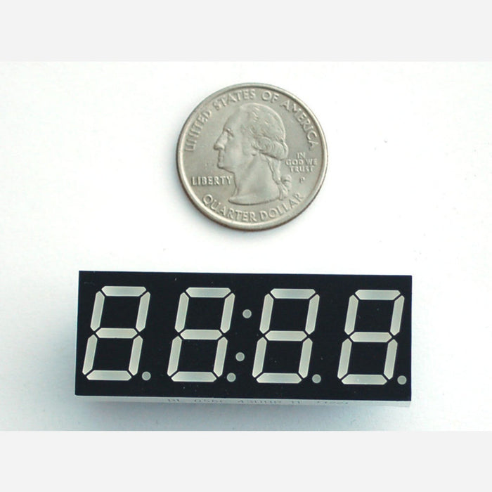 Red 7-segment clock display - 0.56 digit height