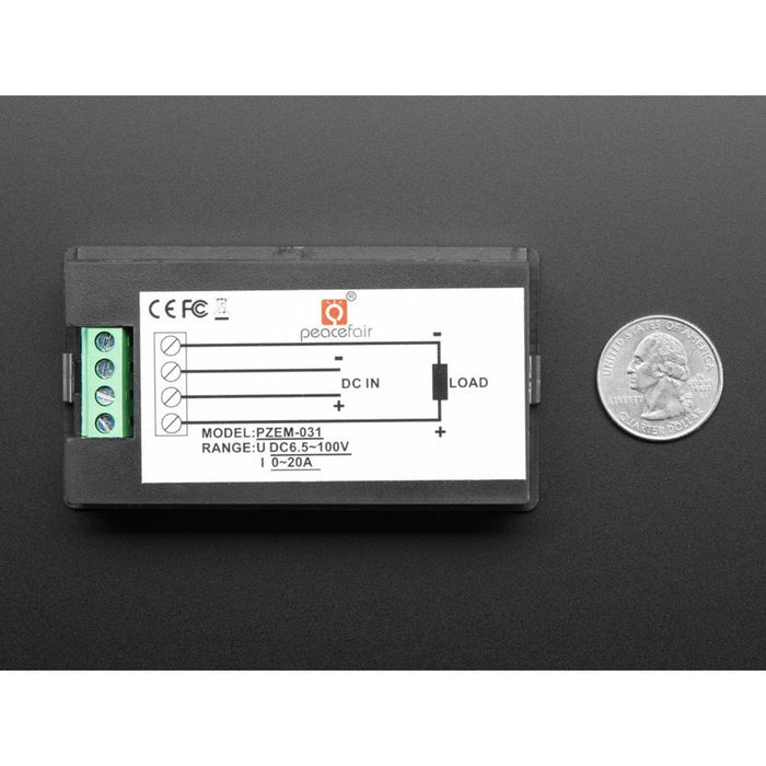 Large Panel-Mount Digital Power Meter - 6.5V to 100VDC up to 20A