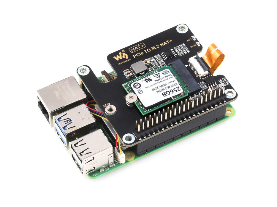 Raspberry Pi 5 PCIe to M.2 NVMe SSD Adapter HAT
