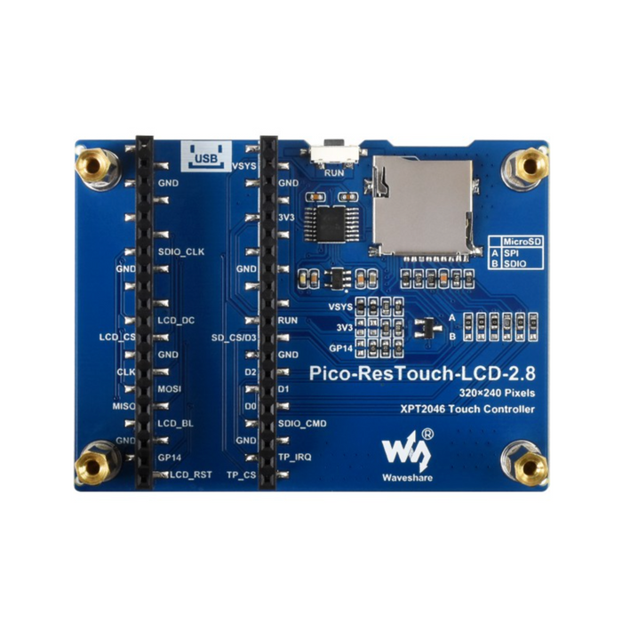 2.8inch Touch Display Module for Raspberry Pi Pico, 262K Colors, 320×240, SPI