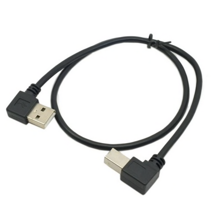 USB A to B Right Angle Cable
