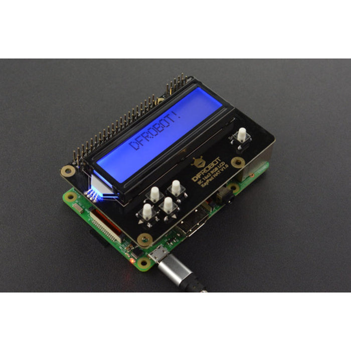 IIC 16x2 RGB LCD KeyPad HAT with RGB Backlight(Compatible with Raspberry Pi 3B+/4B)