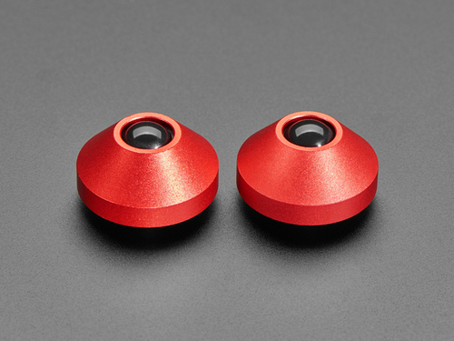 Red Anodized Aluminum Bumper Feet - Pack of 2
