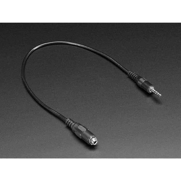 Panel Mount Stereo Audio Extension Cable - 1/8 / 3.5mm