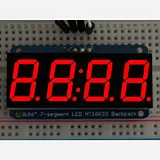 Adafruit 0.56 4-Digit 7-Segment Display w/I2C Backpack - Red - Image 1