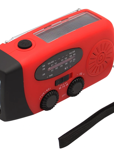 Solar Hand Crank Radio with Flashlight and Power supply