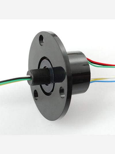 Slip Ring with Flange - 22mm diameter, 6 wires, max 240V @ 2A
