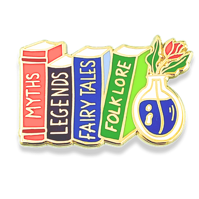 Myths Legends Fairy Tales Folklore Book Lapel Pin