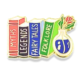 Myths Legends Fairy Tales Folklore Book Lapel Pin - Image 1