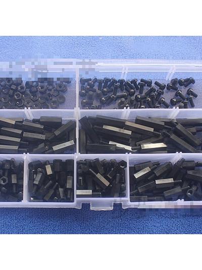 M3 Nylon Screw Black Hex Screw Nut Nylon PCB Standoff Assortment Kit 250pcs