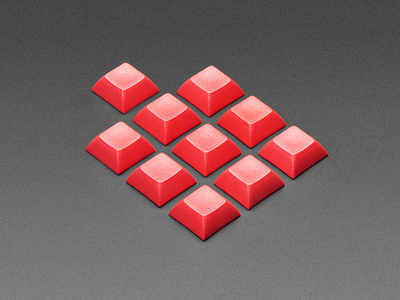 Red DSA Keycaps for MX Compatible Switches - 10 pack