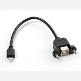 Panel Mount USB Cable - B Female to Micro-B Male - Image 2