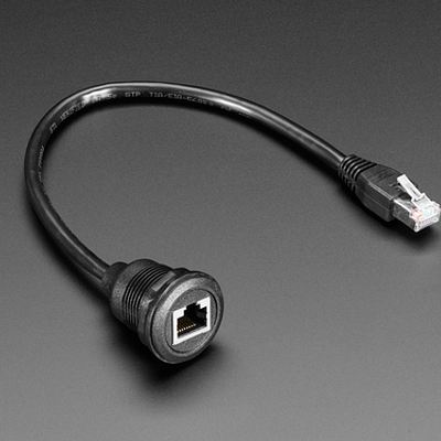 RJ-45 Ethernet Round Panel Mount Extension Cable - 30cm