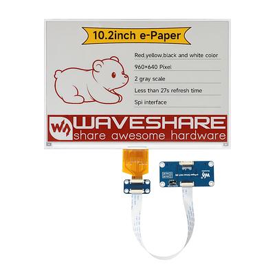 10.2" e-Paper Display (G) – 960x640, Quad-Color, SPI with driver Hat