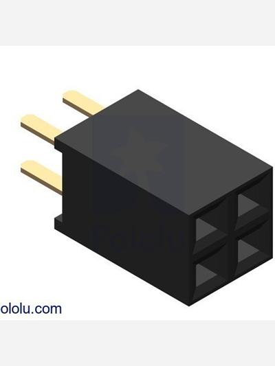 0.100 (2.54 mm) Female Header: 2x2-Pin, Straight