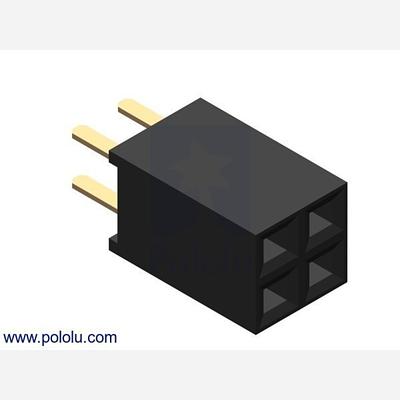 0.100 (2.54 mm) Female Header: 2x2-Pin, Straight