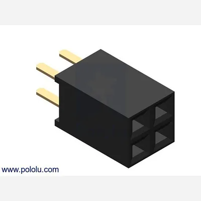 0.100 (2.54 mm) Female Header: 2x2-Pin, Straight
