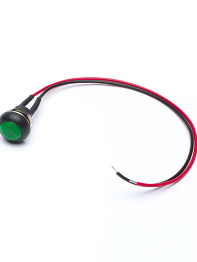 12mm Momentary Push Button Dome with Wires - Green
