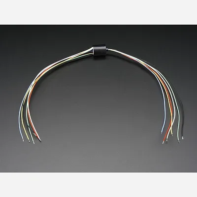 Miniature Slip Ring - 12mm diameter, 6 wires, max 240V @ 2A