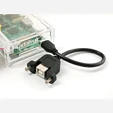 Panel Mount USB Cable - B Female to Micro-B Male - Image 3