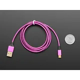 Fully Reversible Pink/Purple USB A to micro B Cable - 1m long - Image 4
