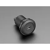 Micro USB B Jack to USB A Plug Round Panel Mount Adapter - Image 1