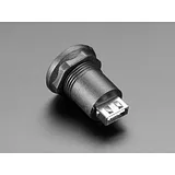 Micro USB B Jack to USB A Plug Round Panel Mount Adapter - Image 2