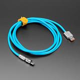 Blue USB Type C to USB A Cable with 540 Degree Rotating End - Image 1