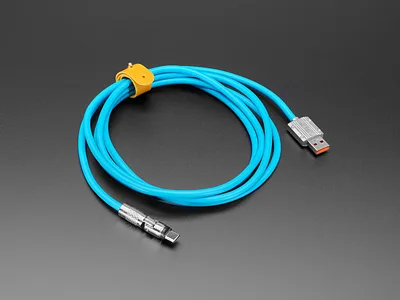 Blue USB Type C to USB A Cable with 540 Degree Rotating End