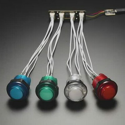 Adafruit LED Arcade Button 1x4 - STEMMA QT I2C Breakout