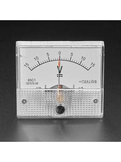 Small -15 to +15V DC Analog Panel Meter
