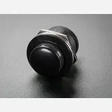 16mm Panel Mount Momentary Pushbutton - Black - Image 2