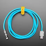 Blue USB Type C to USB A Cable with 540 Degree Rotating End - Image 2