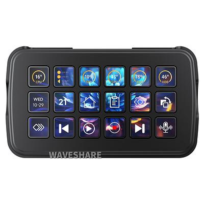 Waveshare SK18 AI Voice Control Panel - 18 Macro Keys, Linux/QMK, AIDA64 Support