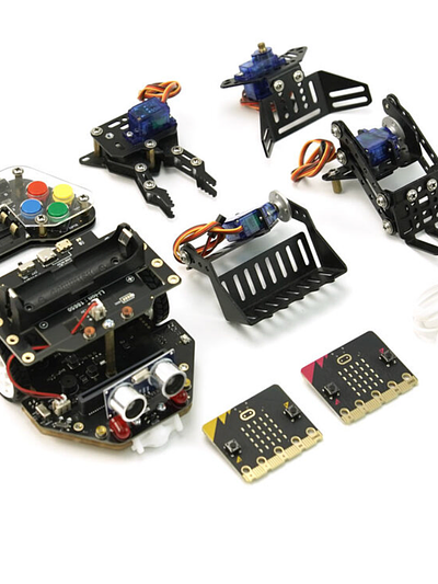 micro:Maqueen Plus V2 (18650 Battery) with Mechanic, micro:bit V2 and Gamepad