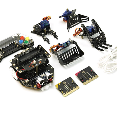 micro:Maqueen Plus V2 (18650 Battery) with Mechanic, micro:bit V2 and Gamepad