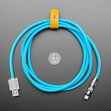Blue USB Type C to USB A Cable with 540 Degree Rotating End - Image 5