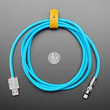 Blue USB Type C to USB A Cable with 540 Degree Rotating End - Image 5
