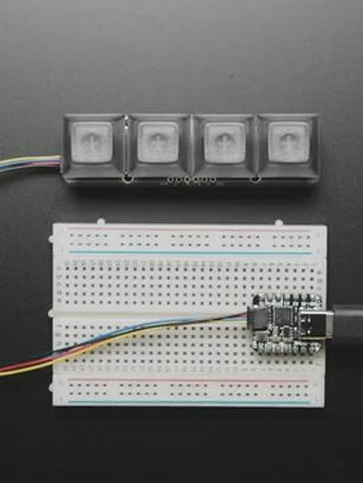NeoKey 1x4 QT I2C - Four Mechanical Key Switches with NeoPixels