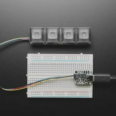 NeoKey 1x4 QT I2C - Four Mechanical Key Switches with NeoPixels