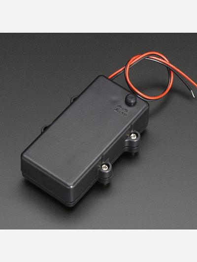 Waterproof 2xAA Battery Holder with On/Off Switch